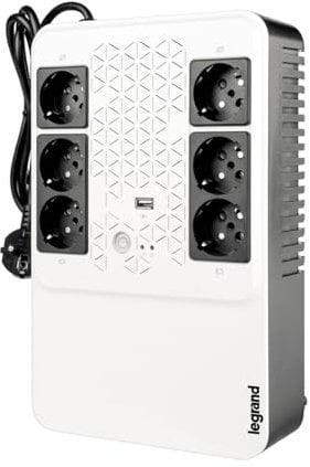 LEGRAND | UPS Keor Multiplug 800 FR, Onduleur Monophasé Avec 6 Prises, Protection Contre Les Surtensions, Autonomie De 10 À 15 Minutes