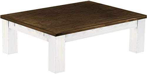 B.R.A.S.I.L.-Möbel Brasilmöbel Couchtisch Rio Classico 120x90 cm Eiche Weiß Wohnzimmertisch Holz Tisch Pinie Massivholz Stubentisch Beistelltisch Echtholz Größe und Farbe wählbar