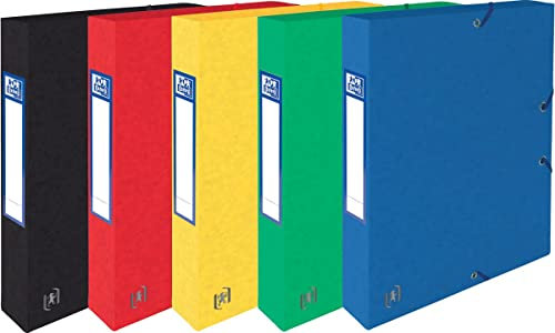 Oxford Sammelbox A4, aus Karton, 4 cm Rückenbreite, sortiert, 9 Stück, 400114367