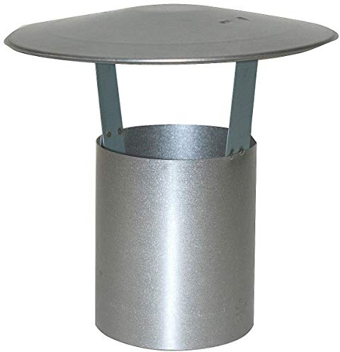 Regenhaube mit 2 Streben und einem Ø 100 mm Regenhut feueraluminiert FAL