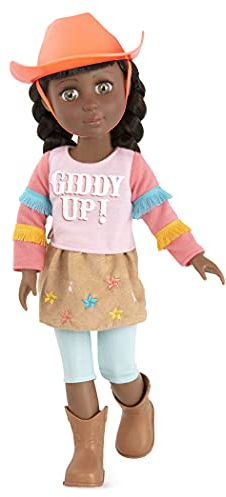 Glitter Girls Puppe Cowgirl Jolie – Bewegliche 36 cm Puppe mit Cowboy Puppenkleidung, Zubehör und Langen Haaren zum frisieren – Spielzeug ab 3 Jahren