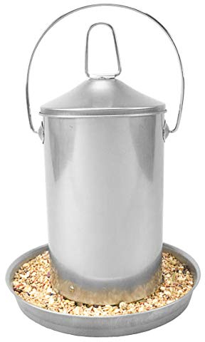 Sterico Mangeoire Automatique pour Poules et volailles | Acier Inoxydable 304 | Inoxydable | sans BPA | sans Bords Dangereux | Peut être Suspendue et posée | Distributeur de Nourriture | 3kg