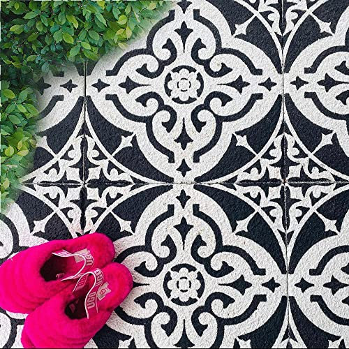 2 x Stencil for Garden Patio Paving Slabs 45x45 cm - 1x Large Pattern Turin