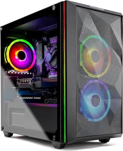 SkyTech Chronos Mini Gaming PC Desktop - Intel Core-i3 10100F 3.6GHz, GTX 1650 4G, 500GB SSD, 8G 3000, RGB Fan, AC WiFi, Windows 10 Home 64-Bit