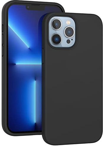 ARSUNOVO Compatibile con iPhone 13 Pro Case 6,1 pollici, [antiurto] [antigraffio] Custodia sottile in silicone liquido protettiva paraurti in gomma gel cover per iPhone 13 Pro 6.1 pollici, Nero