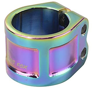 CLAS FOX Pro Scooter Clamps 2 Bolt Clamp Compatible avec les barres de trottinette standard et surdimensionnées (arc-en-ciel)