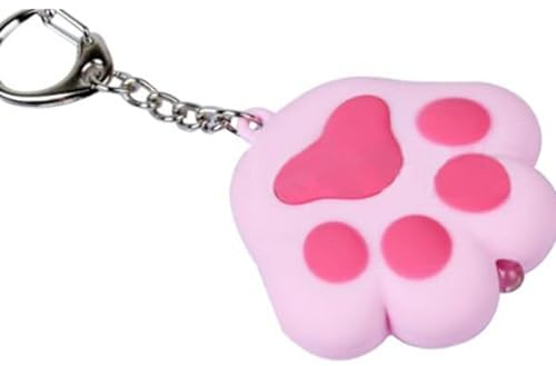 Uonlytech Cute Cat Torch Cute Cat Claw Keychain Flashlight LED Cartoon Keyring with Flashlight Key Chain with Sound Kids Toys LED Mini Flashlight for Handbag Bag Purse Pendant (Pink)