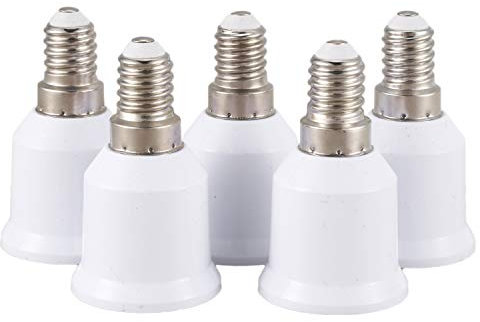 Huhebne 5 pcs Adaptateur de de E14 vers E27 de d'ampoule LED, blanc