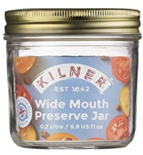 Kilner Wide Mouth Preserve Jar 0.2L (200ml) Glass Storage Jar with Vacuum Seal Ideal for Preserving Small Fruits and Vegetables