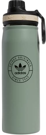 adidas Originals 600 Ml (20 Oz) Metal Water Bottle, Hot/Cold Double-Walled Insulated 18/8 Stainless Steel, Silver Green/Black/Wonder Beige, One Size, Silver Green/Black/Wonder Beige, 20.3 Ounces