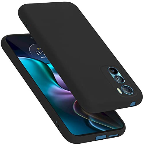 Cadorabo Hülle kompatibel mit Motorola Edge 30 Hülle Silikon Handyhülle für Edge 30 Case aus flüssigem Silikon- Kratzfeste und stoßfeste dünne TPU Schutzhülle - Liquid SCHWARZ
