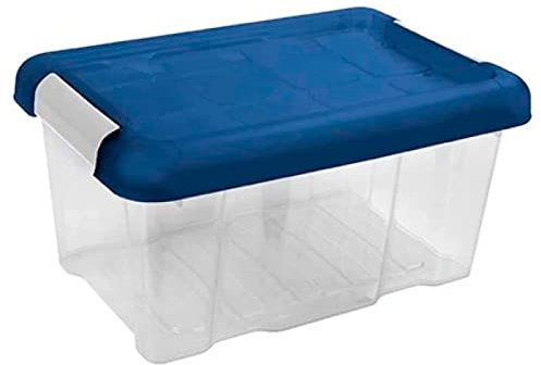 Acan Tradineur - Scatola di ordinazione in plastica - N.10 - Trasparente con Coperchio Blu - Modello HG - Capacità 5 litri - Dimensioni circa Dimensioni: 19 x 30 x 14,5 cm.