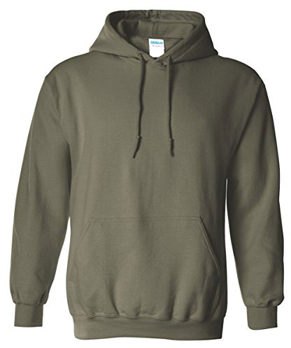 Gildan mens Men's Fleece Hooded Sweatshirt, Military Ivy Green, L