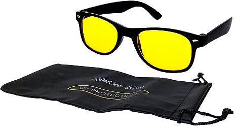 ECO NACHTSICHT BRILLE mit Beutel UV-Protection blendfreie Linsen Auto Nachtsichtbrille Nachtfahrbrille Kontrastbrille Kontrast 2-Varianten 78 (Kunststoffgestell)