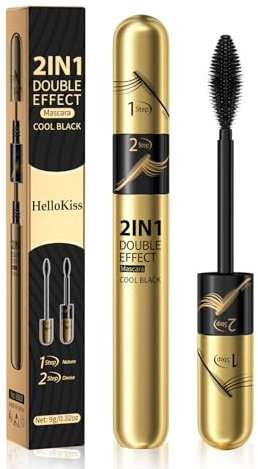 Tubing Mascara, Waterproof and Smudge-Proof, 2-1 Long Lasting Black Mascara Volumizing and Lengthening Eye Makeup, No Clumping, Curled Eyelashes