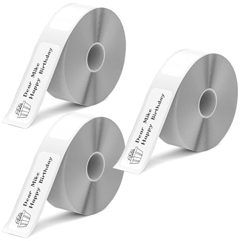 Etiketten Selbstklebend, Etiketten Weiß 12x40mm Kompatibel für D30/Q30/Q31/Q30S Beschriftungsgerät, Thermo-Etikettenband, Thermo Papier für Schule, Zuhause, Büro, 160 Bänder/Rolle (3-Rollen-Pack)