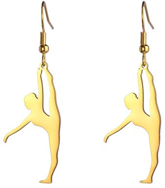 Amaxer Gymnastik Ohrringe für Mädchen Turner Geschenke Herz Gymnastik Schmuck Inspirierende Gymnastik Team Geschenke Statement Dangle Drop Ohrringe Schmuck Geschenk (Gymnastik Styling 12-G)