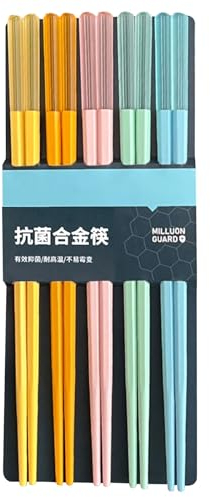 Reusable Chopsticks For Adults 5 Pairs Reusable Plastic Chopsticks BPA-Free Dishwasher-Safe Non-Slip Chopsticks Chinese Japanese Chopstick Gift Set Wooden Chopsticks Reusable