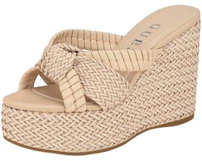 Guess Sandales compensées Eveh pour Femme, Beige 110, 39.5 EU