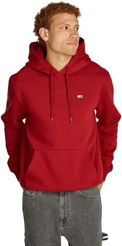 Tommy Jeans Sweat à Capuche Homme Regular Fit Flag Fleece avec Capuche, Rouge (Regatta Red), XL