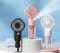 Handheld Fan Portable Fan, Hand Fan with USB Recharge and Humidifying Cool Mist spray, Mini Fan for ideal for Travel and Kids Pram, Small fan easily to carry in hand bags (BLACK)