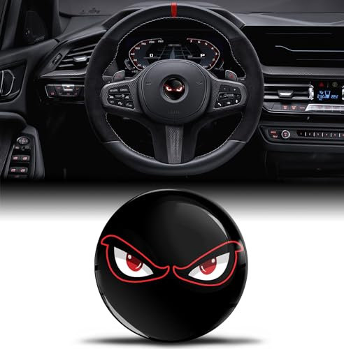 Biomar Labs 3D Silikon Aufkleber Kompatibel mit BMW 36131181082 Emblem Lenkrad 45mm Plakette Zubehör Teile Decals Lenkrad Dekoration Schwarz V 11
