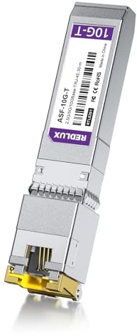 REDLUX 1PC 10Gb SFP+ RJ45 Copper Transceiver(CAT.6a/CAT.7a, 30m) | 10GBase-T SFP+ Ethernet Module, Compatible with Cisco SFP-10G-T-S, Ubiquiti UF-RJ45-10G, Meraki, TP-Link, Netgear etc.