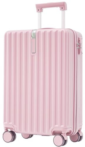 Valise Rigide, Valise à roulettes, Valise de Voyage, Bagage à Main 4 roulettes, matériau ABS, Serrure en Pouces TSA, 55 x 36 x 21, Rose, Rose Bonbon, 55 * 36 * 21 cm