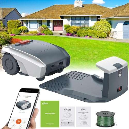 Fablestoryem Rasaerba Robotizzato Automatico, con Navigazione Assistita GPS, App Bluetooth e Cavo Perimetrale, Uno dei più Silenziosi della Sua Categoria, per Prati Fino a 1500 m², Grigio