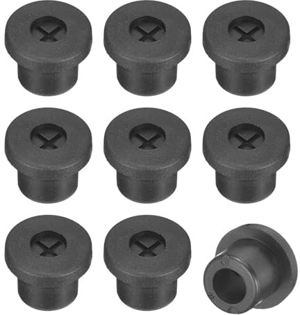 sourcing map 12 Pcs Cable Cord Grommet, 3/8 Inch (10mm) Desk Grommet Flexible Rubber Grommets Wire Hole Cover Pass Through for Office Computer Desk Wire Organizer, Black