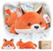 Mewaii Fuchs Kuscheltier Kawaii Fuchs Plüschtiere,Süßes Stofftiere Fuchs Plüschkissen,Squishy Plushies,Kuschelkissen für Jungen und Mädchen(33 cm)