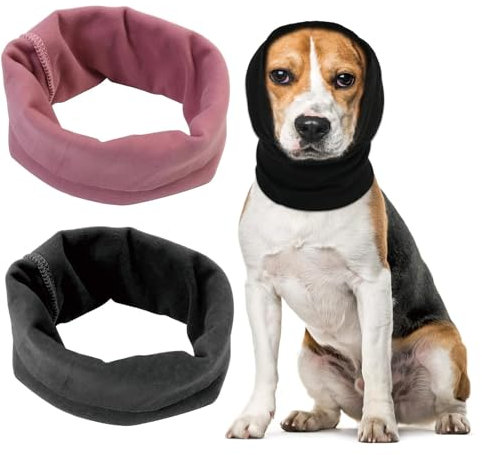 2 Pcs Dog Ear Defenders - Protectors for Bath, Shower & Anxiety Relief - Cat & Dog Ear Covers - Pink, Black
