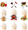 Blumomon 24 Pcs BBQ Cupcake Toppers BBQ Baby Shower Summer Picnic Baby Shower Birthday Party Decorations for Birthdays Carnival Summer Barbecue Holidays Party Supplies