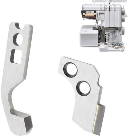 CLKE 1 Satz Obermesser Und Untermesser für Viele Overlock-Nähmaschinen von W6 (454D N444) Kompatibel mit Privileg Kompatibel mit Janome 788127007 788013009