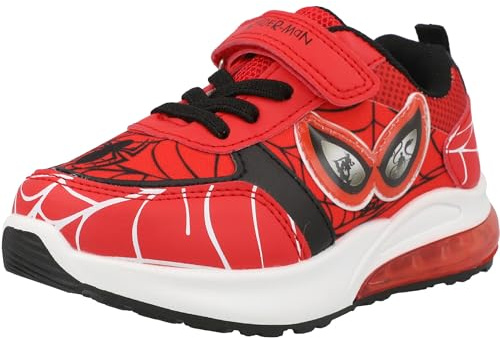Spiderman Kids Red Easy Fasten Light Up Trainer