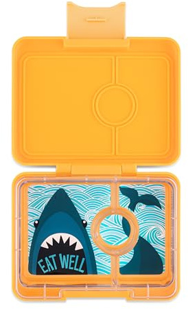 Yumbox Snack S Lunchbox (Yoyo Shark) - kleine Brotdose mit 3 Fächern Kinder Bento Box für Kindergarten Schule