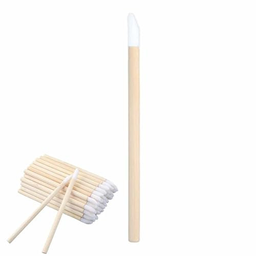 50PCS Disposable Lip Brushes with Wooden Handle, Makeup Lipstick Applicators, Lip Gloss Wand Brushes for Lip Extension Application