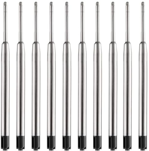 Ekunbuy Taktischer Kugelschreiber zur Selbstverteidigung - Taktischer Kugelschreiber mit Aviation Aluminium Gehäuse, Anti-Rutsch-Griff & Wolframstahl Fensterbrecher (10 schwarze Minen)