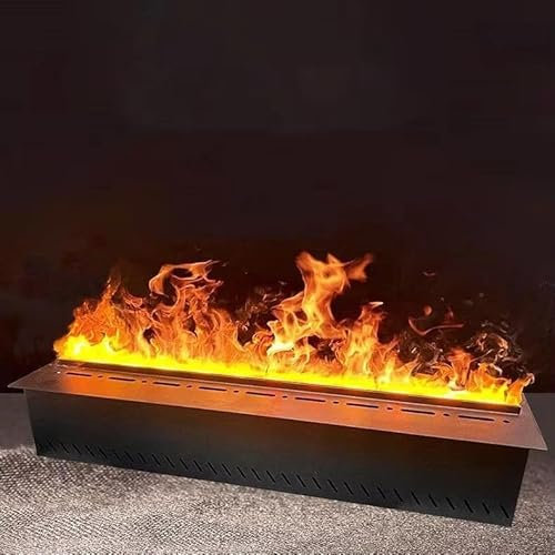 Cheminée électrique à Vapeur D'eau LED Encastrée,Effet Flammes Dansantes 3D Réalistes,9 Couleurs De Flammes Rvb Et Réglage Flamme,Décoration Intérieure(Pas Chauffage),100x24x18cm/39.3x9.4x7in