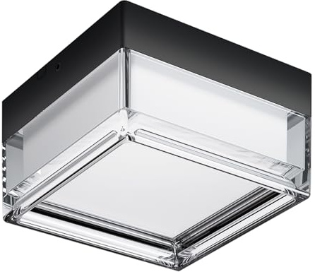 LVL Led Deckenleuchte Badezimmer Wasserdicht IP65 9W 13cm Klein Quadratisch Deckenleuchte Schwarz Flur Wohnzimmer Schlafzimmer Küche Wandleuchte Innen/Aussen