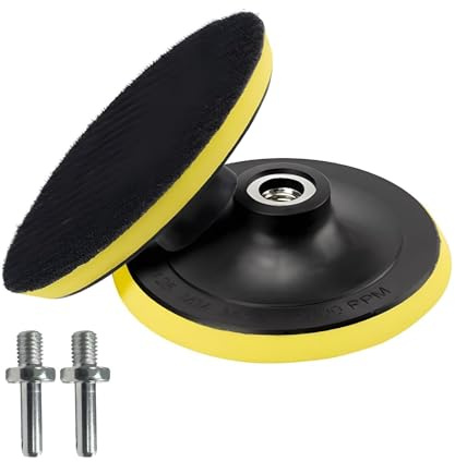 Juego de 2 bandejas de lijado 125 mm con Rosca M14, Placa de Soporte de Lijado Autoadherente, Compatible con Amoladoras Angulares y Taladradoras, para Pulido y Lijado en Carpintería y Metalurgia