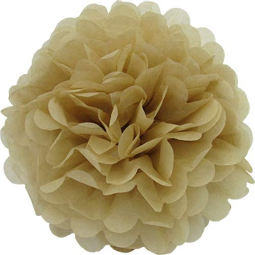 Creativery 1 Papier Pompon 20cm (Gold 687) // Pompom Bommel Papier Kugel Seidenpapier Pompon Blumen Deko Hängedeko Raumdeko
