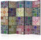 murando Raumteiler Mandala Ornament Oriental Foto Paravent 225x172 cm einseitig auf Vlies-Leinwand Bedruckt Trennwand Spanische Wand Sichtschutz Raumtrenner blau violett Rose f-C-0013-z-c