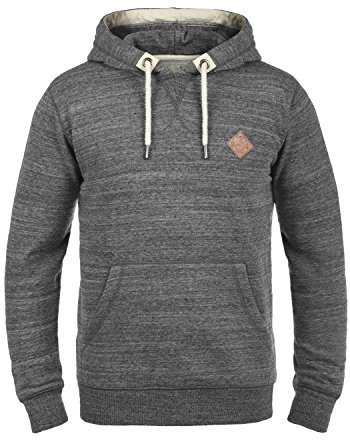 Solid SDKevin Herren Kapuzenpullover Hoodie Pullover mit Kapuze Kordelzug Rippbündchen Kängurutasche Baumwollmischung Regular fit, Größe:XL, Farbe:Grey Melange (8236)