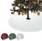 wometo XXL Weihnachtsbaumdecke oekoTex 120 cm rund Fleece mit Knöpfen und Satinbänder rund weiß Creme Christbaum Christbaumdecke Tannenbaumdecke