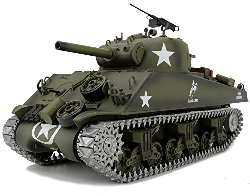 Modified TK7.0 Edition 1/16 2.4ghz Remote Control US M4A3 Sherman Tank Model(360-Degree Rotating Turret)(Steel Gear Gearbox)(3800mah Battery)(Metal Tracks &Sprocket Wheel & Idle Wheel)