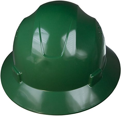 JORESTECH Casque de sécurité en polyéthylène haute densité vert avec suspension à cliquet réglable à 4 points pour le travail, la maison et en général. Protection ANSI Z89.1-14 HHAT-02