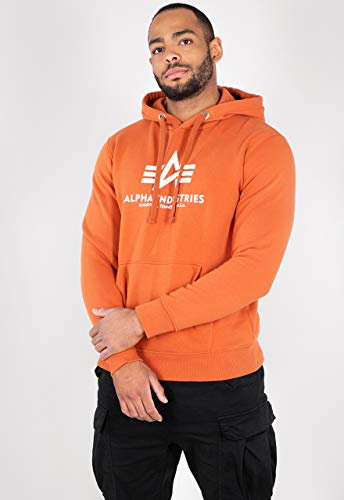 Alpha Industries Men's Basic Hoody Hooded Sweatshirt, Copper, L