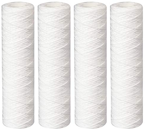Geekpure Filtro di ricambio per sedimenti filati in polipropilene per sistema di osmosi inversa - 2,5 pollici x 10 pollici, 5 micron, confezione da 4
