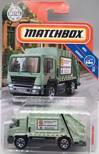 Matchbox Garbage King Truck - Green, 1:64 Scale, Unisex Children